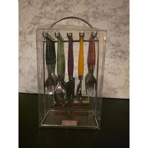 Cambridge Casuals 20 Piece Flatware Set Service for 4 Multicolor with Caddy